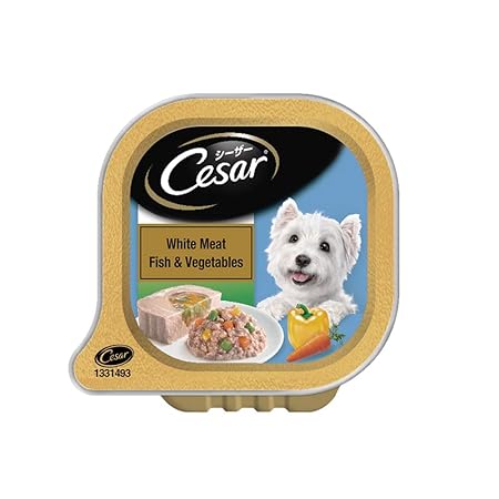 Cesar Adult Wet Dog Food, White Meat Fish & Vegetables, 100g Tray