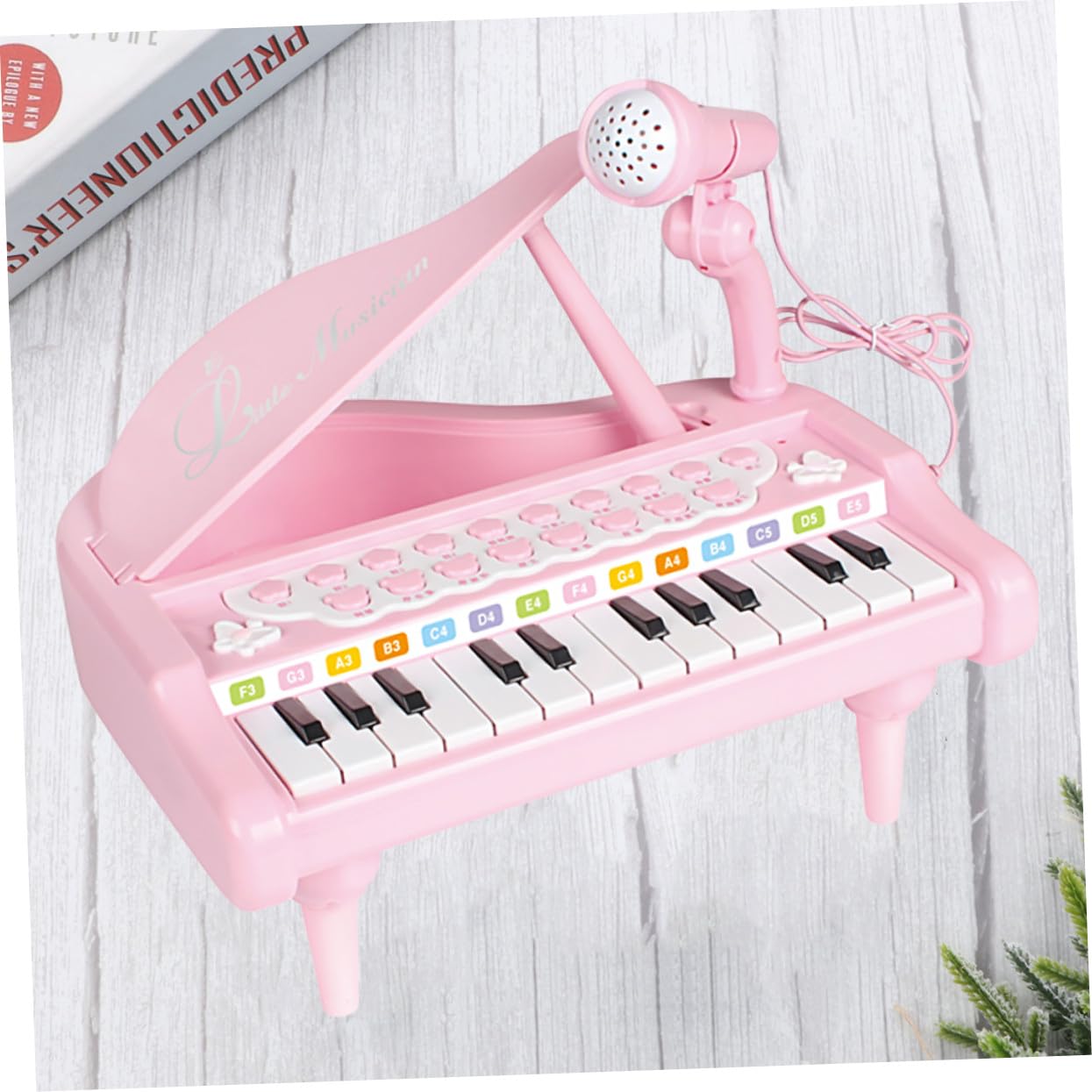 Pianola Elettronica Multifunzione con Microfono, 1 Pezzo | Plastica Rosa, Volume Regolabile, Giocattolo Educativo per Ragazzo Ragazza e Ragazzi