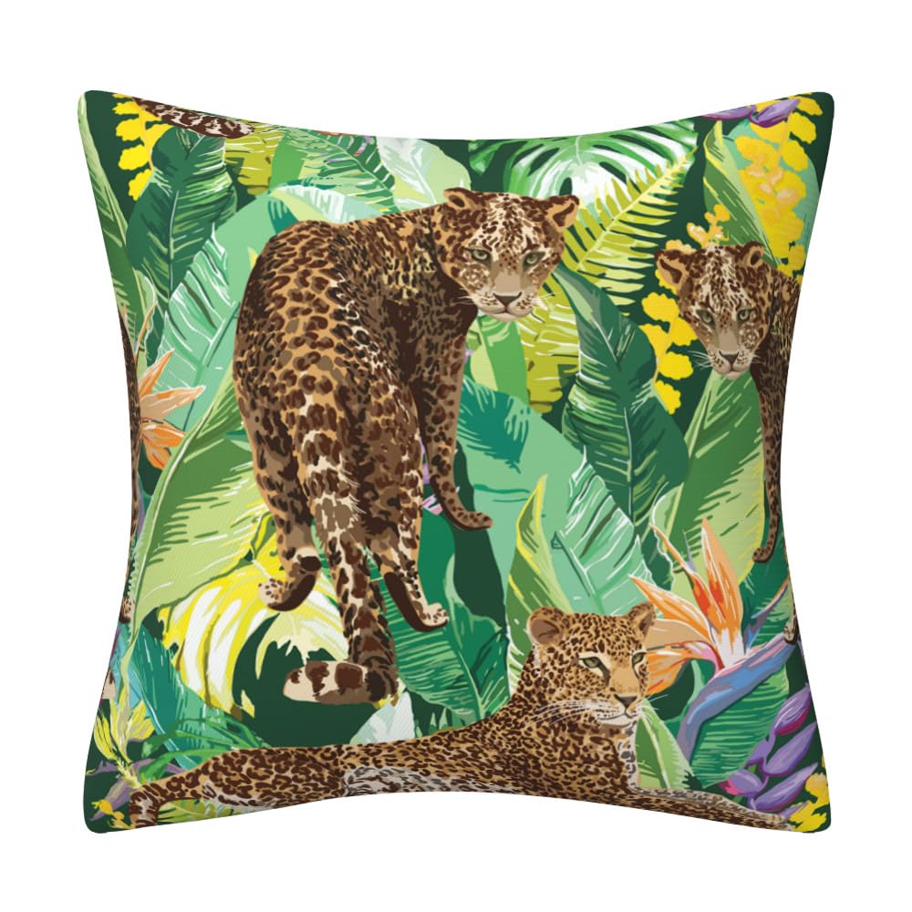 Cushion Covers Yellow Leopard Purple Cushions with Covers Included Cotton Linen Pillow Cases Invisible Zipper Pillow Case Livingroom Pillowcase Cushion Cover Soft Pillow Cover 40x40cm/1 Pack