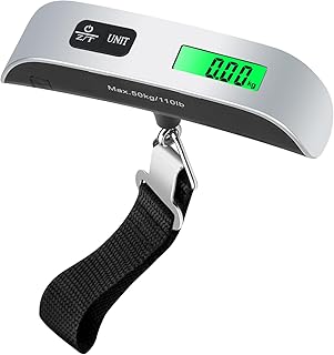 VIGIND Digital Luggage Scale, Portable Handheld Baggage Electronic Scale, Suitcase Scale with Temperature Sensor and 110 Pound Capacity Hanging Luggage Weight Scale for Travel - Battery Included