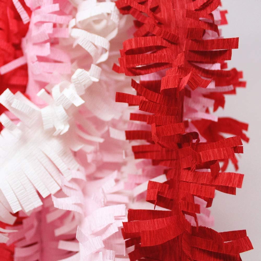 Just Flowers Crepe Paper for Craft, 7.5 Ft Long and 20 Inch Wide Crepe Paper Roll for Decoration and for Flower Making, Craft Supplies, (White & Red, Pack of 2) 1