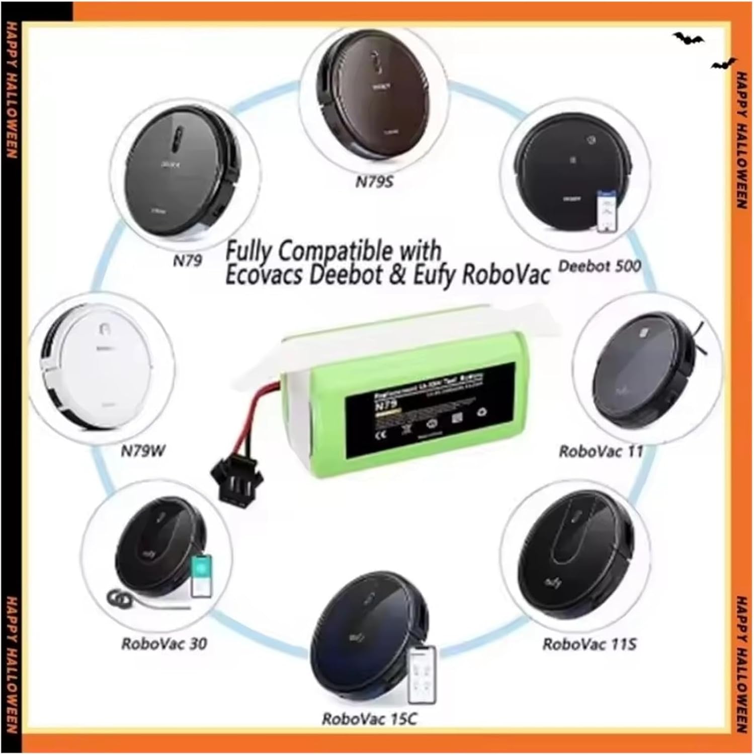 15C/15T/25C/30C/35C ，Compatible for Eufy ，RoboVac， MAX/G10-G30 Hybrid Edge Robot Vacuum Battery 14.4V 4000mAh Long Runtime Accessories(4000mAh)