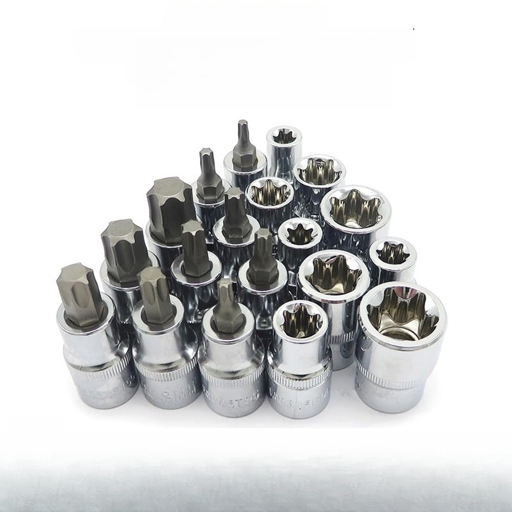 Lot de 19 embouts de vissage pour dents extérieures e10 robustes