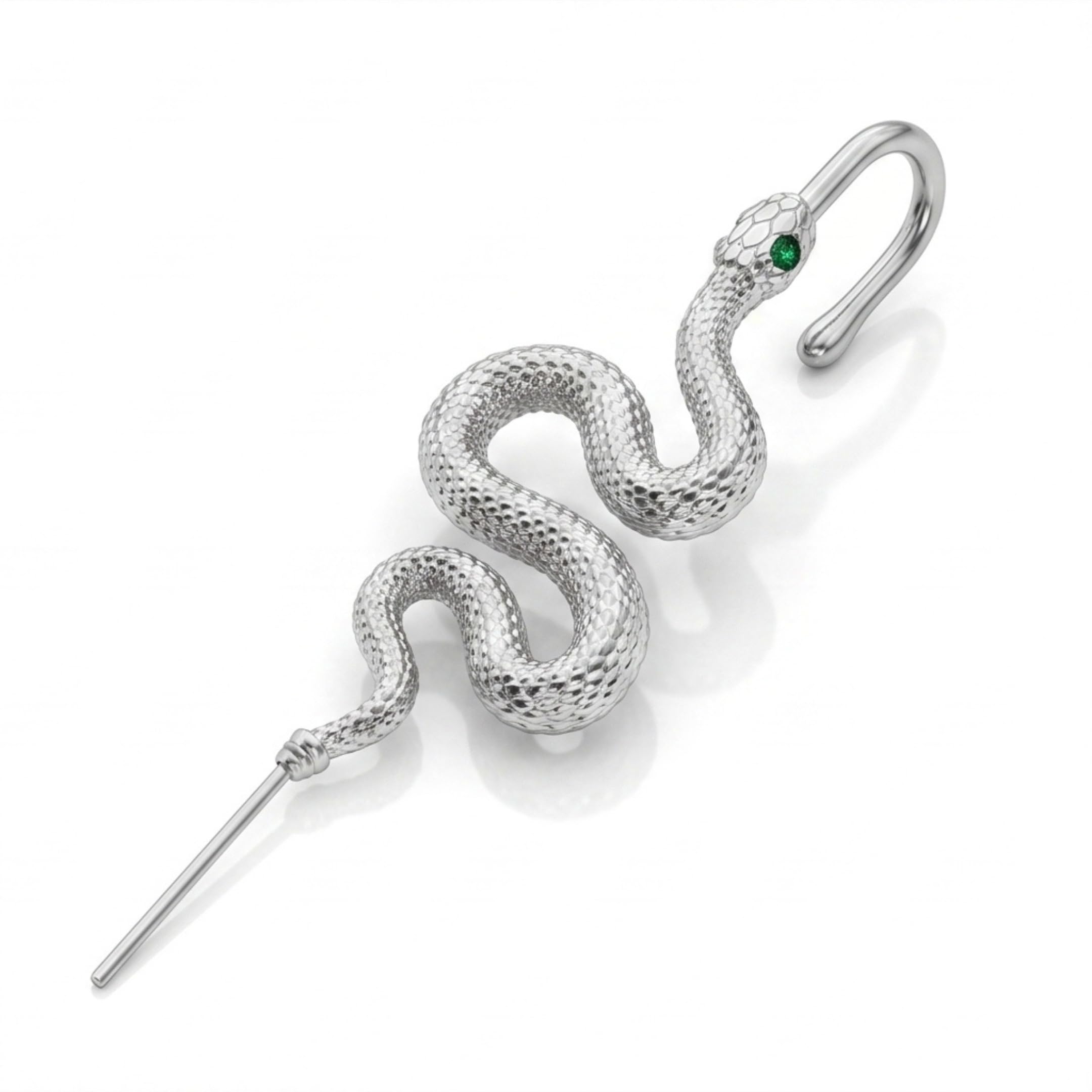 the men thing VIPER - Pure Titanium Steel Ear Crawler Hook Pin Cuff Earrings for Men & Boys-picture-32