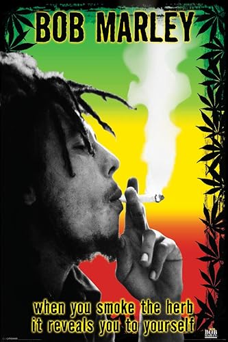 Póster musical con cita de Bob Marley Smoke the Herb (24x36)