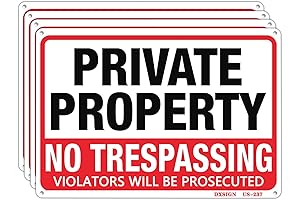 4 Pack Private Property No Trespassing Sign — Keep Unwanted Guests Away