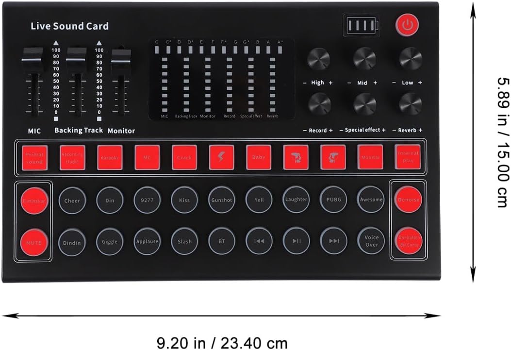 NUOBESTY Portable Voice Changer Live Sound Card with Built Dsp Chip Low Latency Audio Mixer for Gaming and Streaming Plug and Play Computer Soundboard with Stereo Effect and Stable