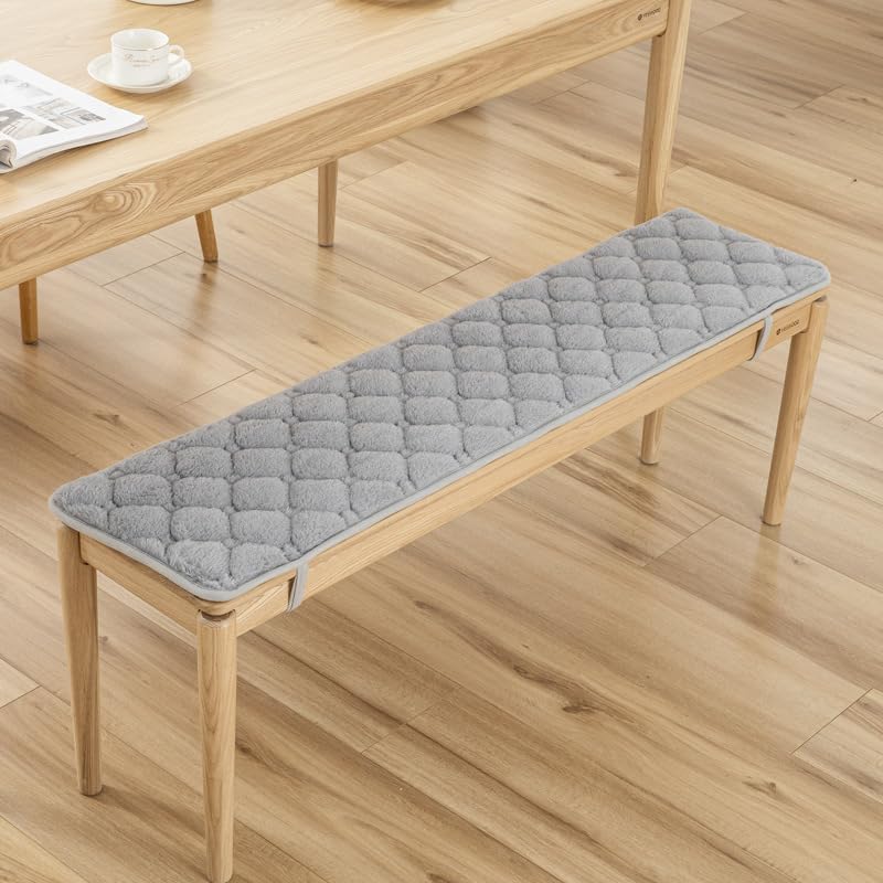 Coussins de siège épais 40x120cm matelassés gris pour banc d'intérieur et extérieur