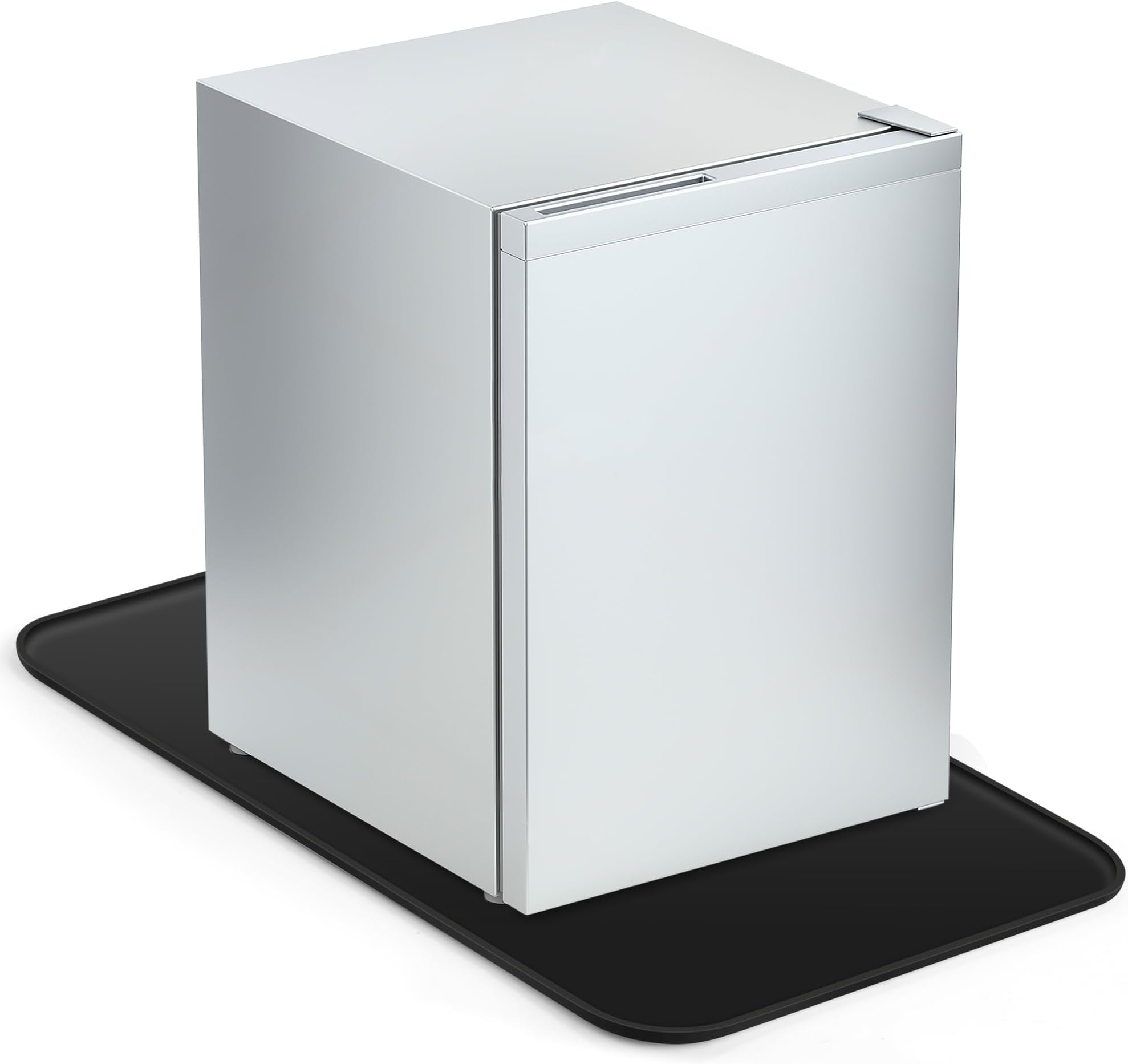 Mini Fridge Silicone Mat with Convex Edge -13.0" x 9.0" -Mini Personal Fridge Cooler Mat Prevents Appliance Leaks and Spills, Providing The Ultimate Floor Protection for Appliances Black