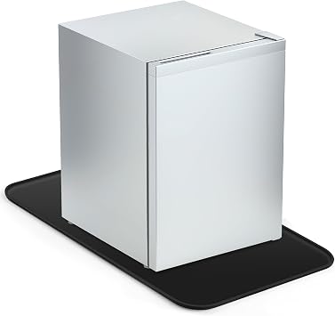 Mini Fridge Silicone Mat with Convex Edge -13.0" x 9.0" -Mini Personal Fridge Cooler Mat Prevents Appliance Leaks and Spills, Providing The Ultimate Floor Protection for Appliances Black