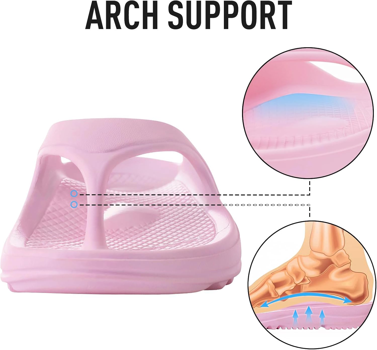 shevalues Orthopedic Sandals for Women Arch Support Recovery Flip Flops Pillow Soft Summer Beach Shoes thumbnail