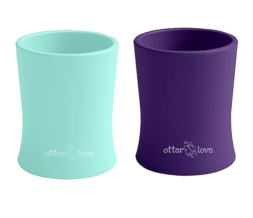 Miniatura 1 de otterlove Taza de entrenamiento de silicona para bebés y niños pequeños, aprobada por OT pediátrica, 100% silicona LFGB pura de platino, irrompible,