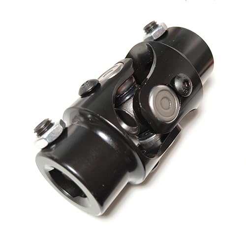 34" DD x 34" DD Eje de dirección único negro junta universal U, ángulo máximo 35 grados y (3-14") longitud