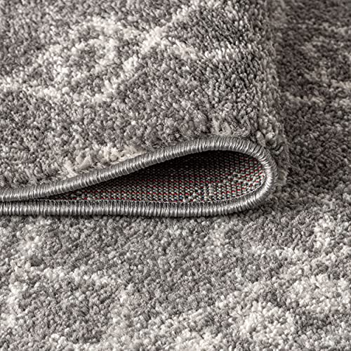 Image of JONATHAN Y Izil Moroccan Beni Souk Gray /Cream Runner Rug, 2x8, Bohemian, Scandinavian, Easy-Cleaning for Living Room, Bedroom, Kitchen, Pet Friendly, Non-Shedding (MOH209B-28)