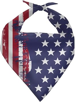Forchrinse American Flag Dog Bandanas 1PC Decorative Dog Scarf Pet Bandana Washable Puppy Cat Bib Scarf Adjustable Pets Kerchief