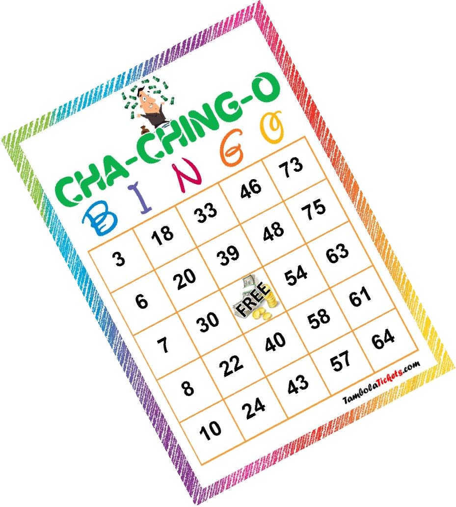 Cha-Ching-o Bingo Card Theme tambola Tickets Bingo housie lotto (Printed on Hard Sheet, Big Size Tickets, 200 Cards)