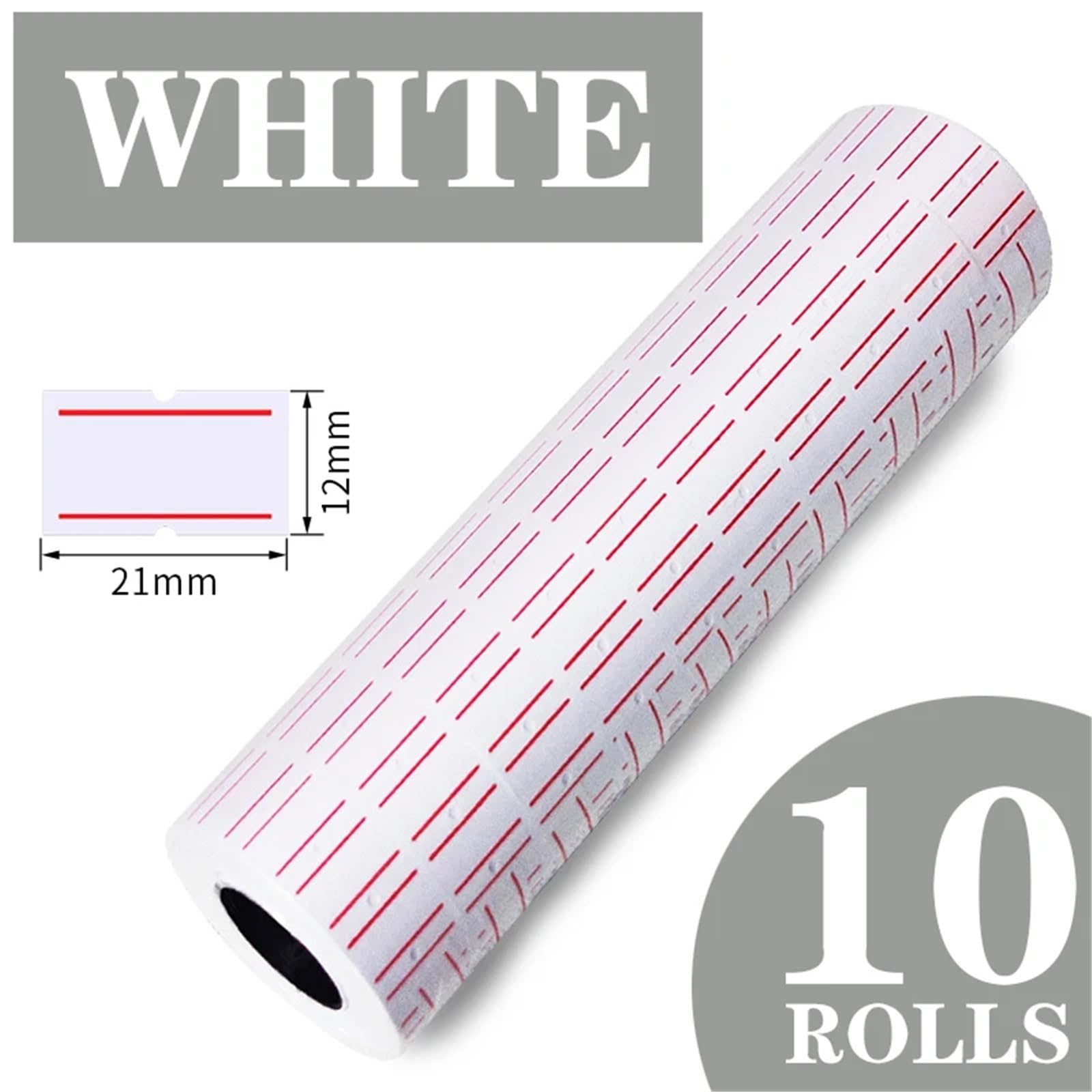 Lot de 30 rouleaux d'étiquettes de prix pour pistolet MX-5500 - 21 x 12 mm - Blanc