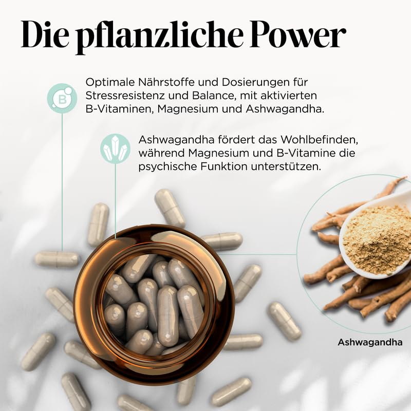 get your wellbeing by BIOGENA - Antistress Komplex für Entspannung & innere Balance – 60 Kapseln - Mit Ashwagandha, Magnesium & B-Vitaminen - Nahrungsergänzungsmittel vegan & konservierungsstofffrei