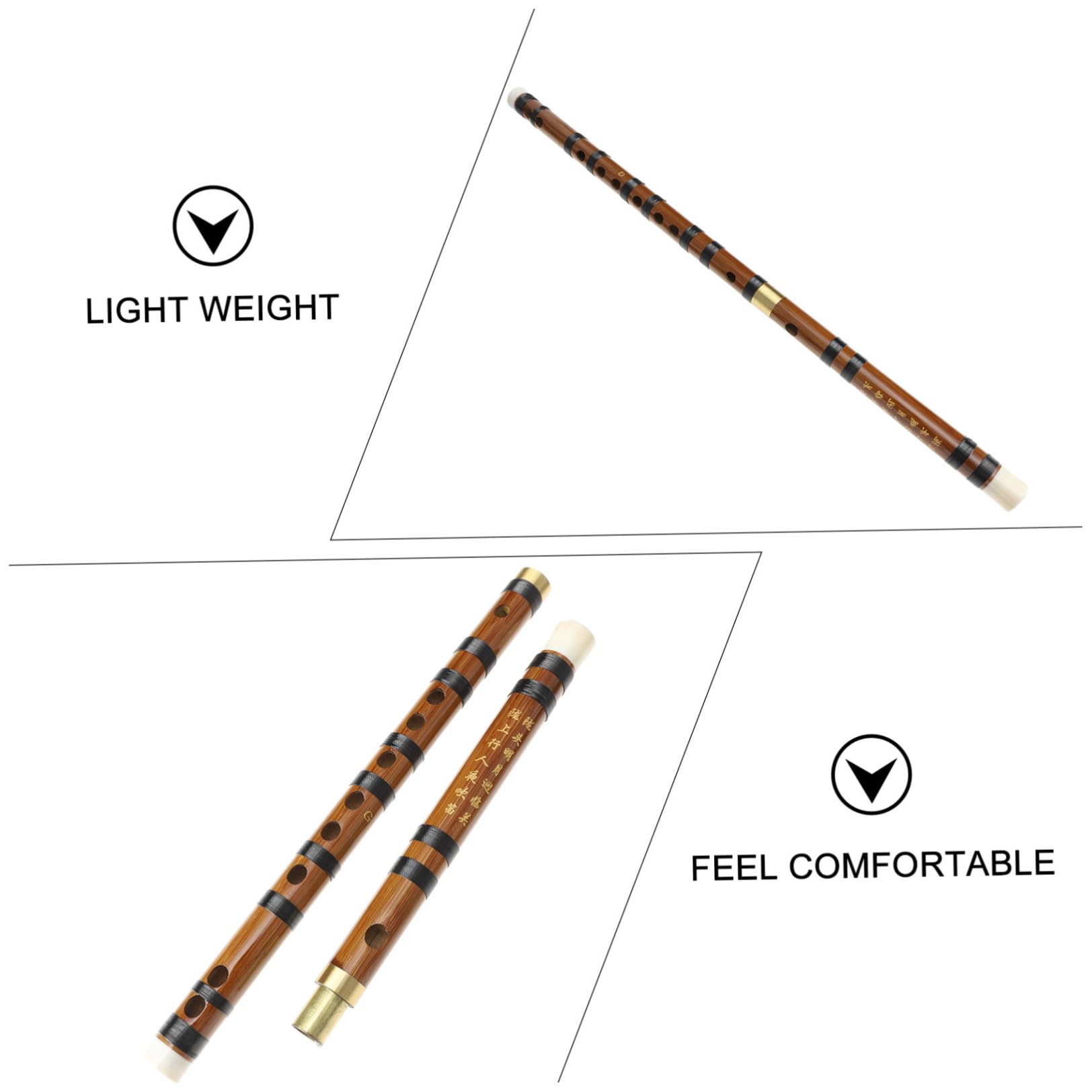 YARNOW Flûte en Bambou Détachable de Style Rétro, Ton Précis et Prise en Main Confortable, Instrument Traditionnel pour Débutants en Musique