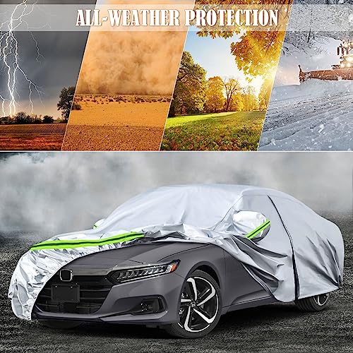 Image of Waterproof Car Covers Replace for 2007-2025 Honda Accord, 6 Layers All Weather Custom-fit Car Cover with Zipper Door & Windproof Bands for Snow Rain Dust Hail Protection (Accord)