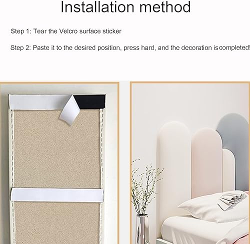 Miniatura 7 de Paneles de pared tapizados, almohadillas suaves para cojín de pared para dormitorio, decoración de pared, cabecera anticolisión, panel de protección