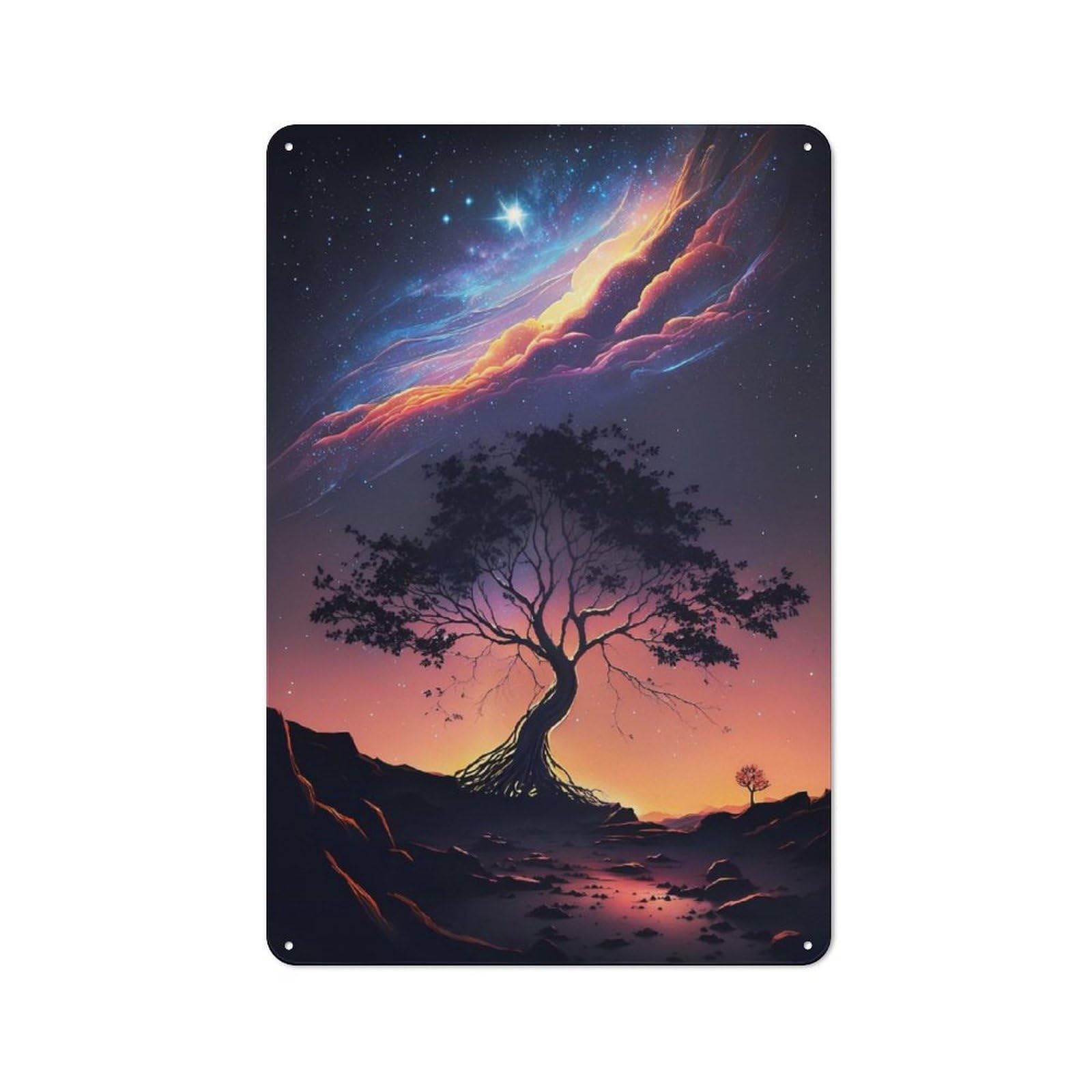Junmoney Style-10 Celestial Roots Rustic Metal Sign 30X20cm For Hobby Room Or Studio, Suited To Hobby Room Decor Fans
