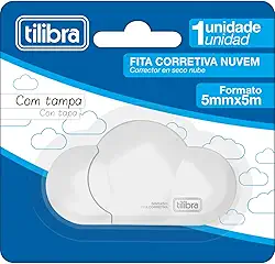 Tilibra - Corretivo em Fita Nuvem 5mmX5m, Cores Sortidas, Rosa