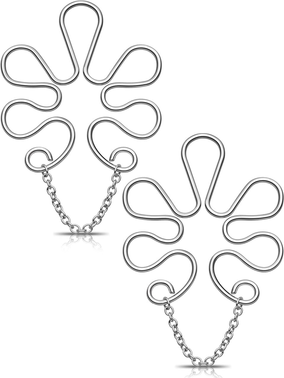 OUFER Fake Nipple Piercings, Adjustable Faux Nipple Rings