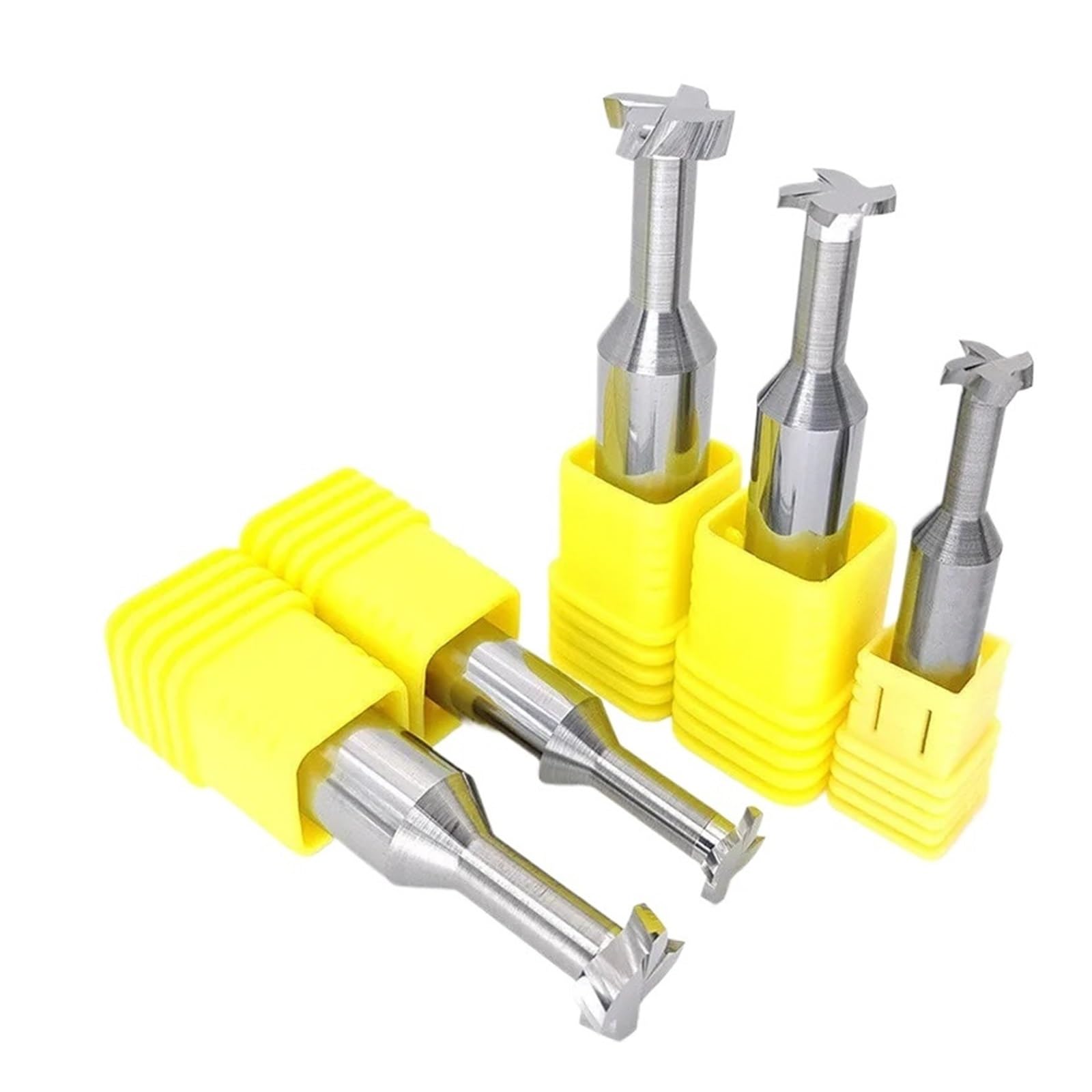 Fresas con ranura en T de acero de tungsteno, herramientas de fresado de aleación de precisión for aluminio duro,(4x2.5Hx2.0dx4Dx50L)