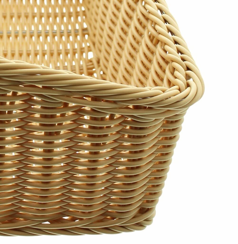 Auslagekorb aus Poly-Rattan, rechteckig, 50x40 cm, Brotkorb, Buffetkorb, Servierkorb, Obstkorb, Gemüsekorb, Aufbewahrungskorb, Regalkorb