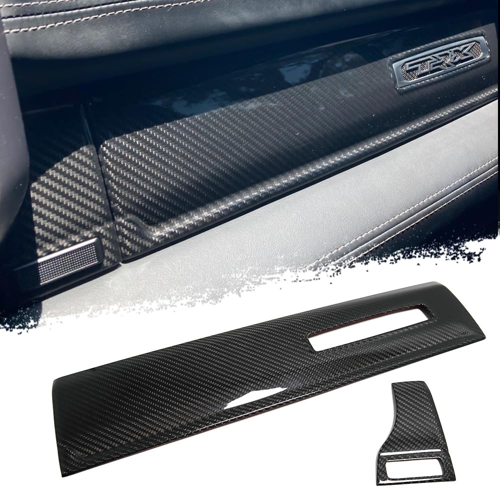 Yipmotiv Car Dashboard Passenger Panel Trim for Dodge RAM TRX Rebel Laramie Pickup Truck Big Horn Sport 1500 2019 2020 2021 2022 2023,Geniune Carbon Fiber Co-Pilot Overlay,Car Glove Storage Box Cover