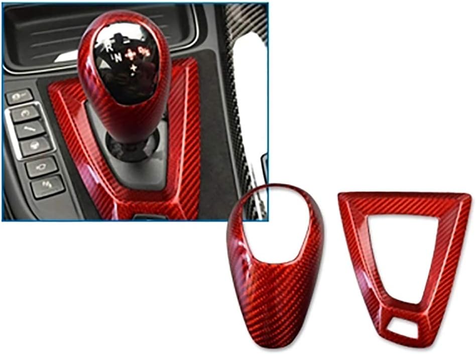 AIRSPEED Carbon Fiber Gear Shift Knob Cover Trim for BMW F80 M3 F82 M4 2014-2018, Black