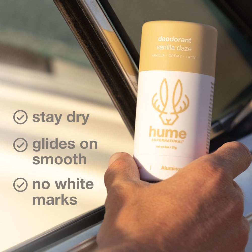 Hume Supernatural Aluminum Free Deodorant for Women & Men - Safe for Sensitive Skin - Probiotic, Plant-Based, Baking Soda Free, Aloe, & Cactus Flower, Anti Sweat, Stain & Odor - Vanilla Daze 2-Pack - Image 5