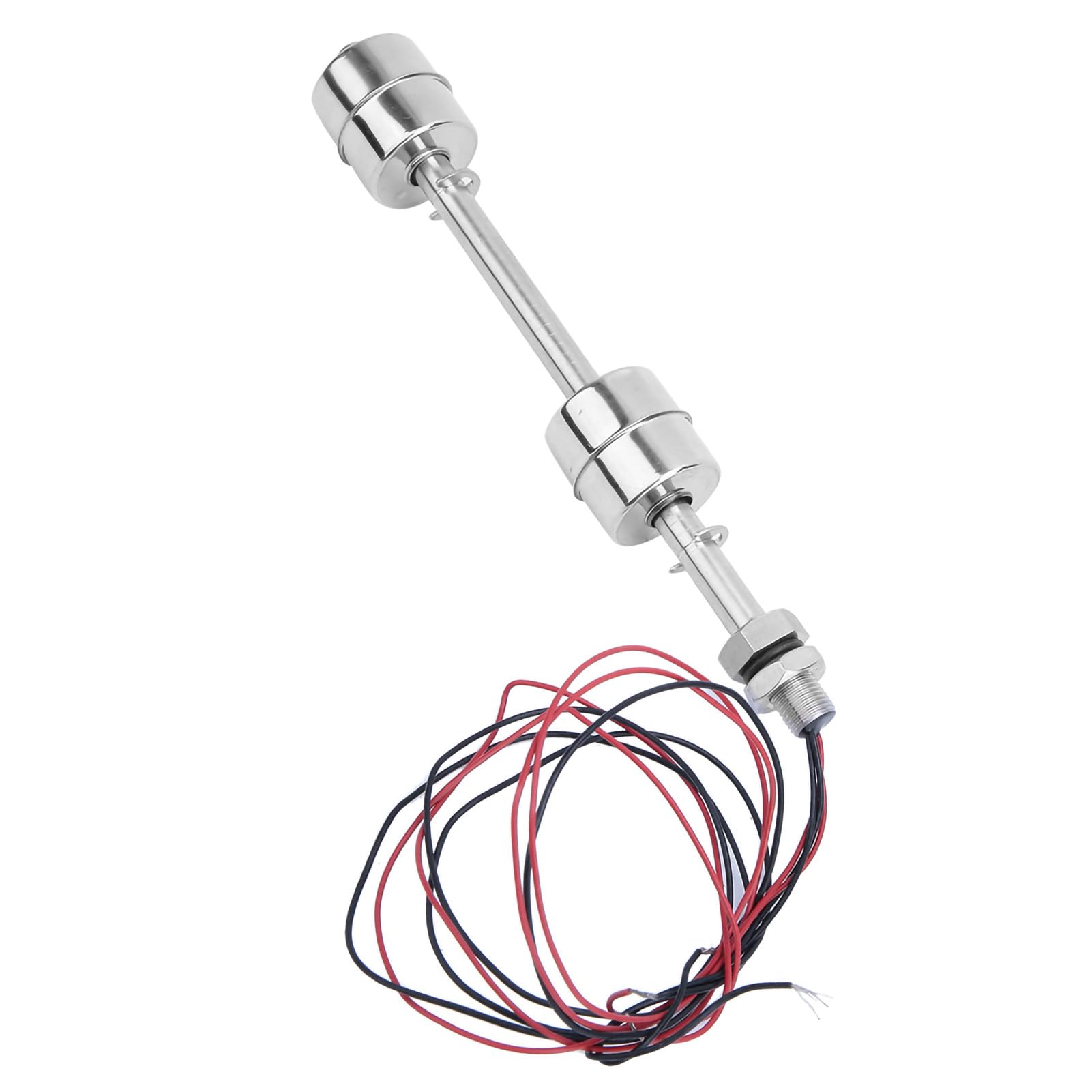 Ejoyous Interruptor de Flotador Doble Bola Sensor de Nivel de Agua Controlador de Líquido de Acero Inoxidable 304 para Tanque Piscina Lavabo Acuario Detector de Nivel de Agua (Cuerpo Flotante 150mm)