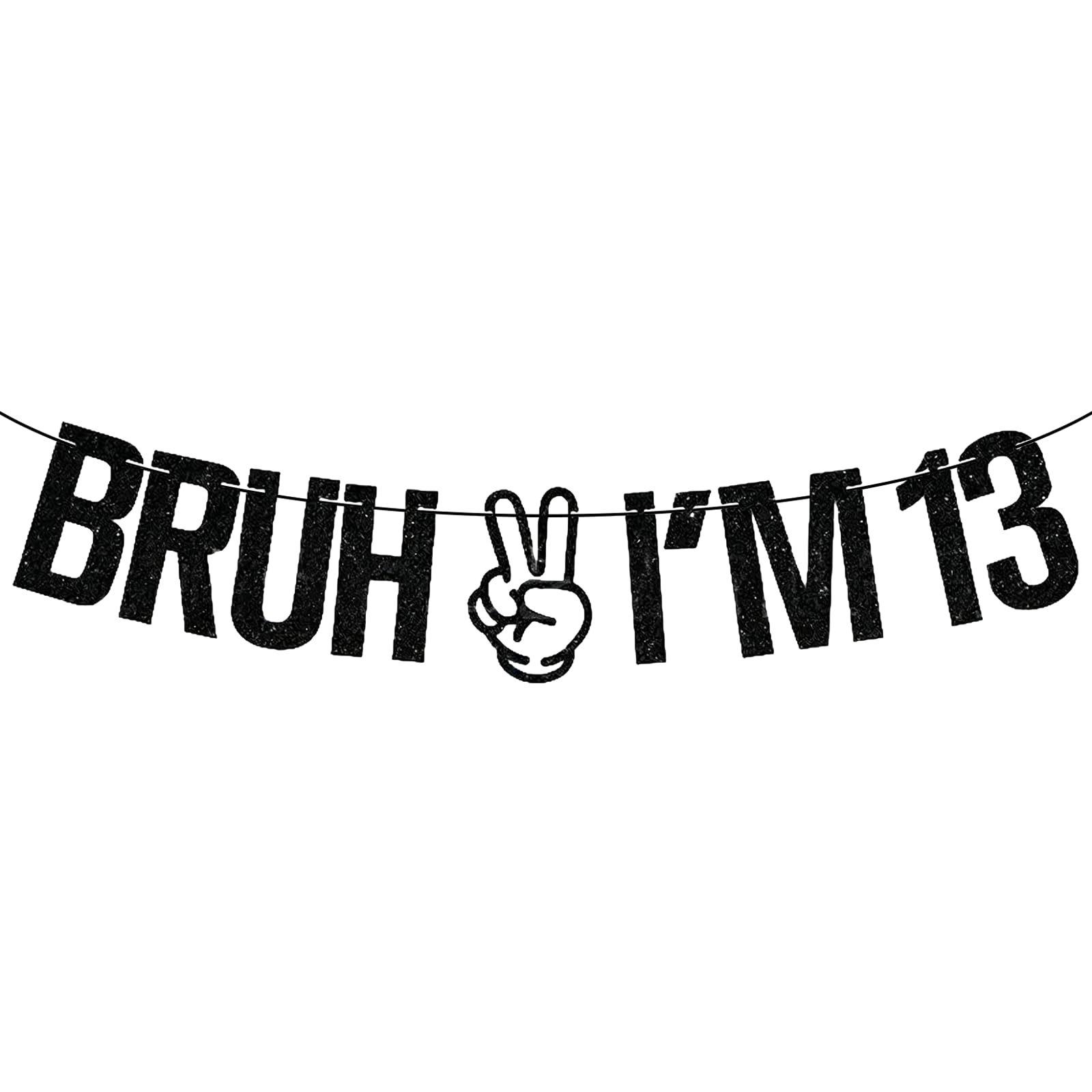 Happy 13th Birthday Banner – Flashing Black Banners for Boys and Girls – 13th Birthday Decorations (Age13) — image 1