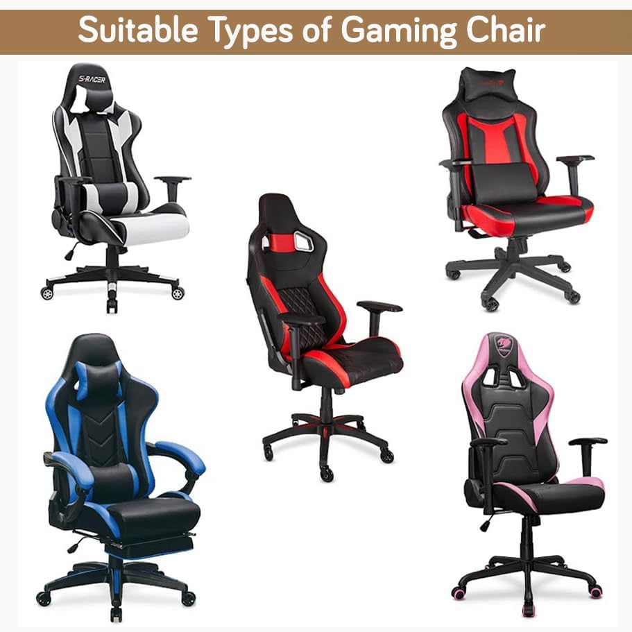 Image of HOKIPO 'SereneSolids' 140 GSM Gaming Chair Cover Stretchable Computer Rotating Chair Seat Covers Slipcover, Beige (NEW-AR-5370-BGE)