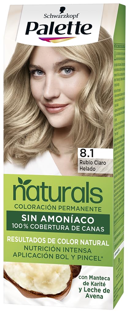 Schwarzkopf Palette Naturals Colour Creme – 8.1 Light Blonde Ice Cream – Permanent Hair Colour – Optimal Grey Coverage – Natural Colours