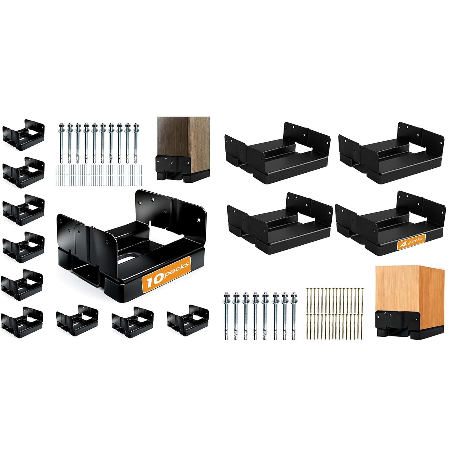 10PCS 6x6 Post Base and 4PCS 8X8 Post Base