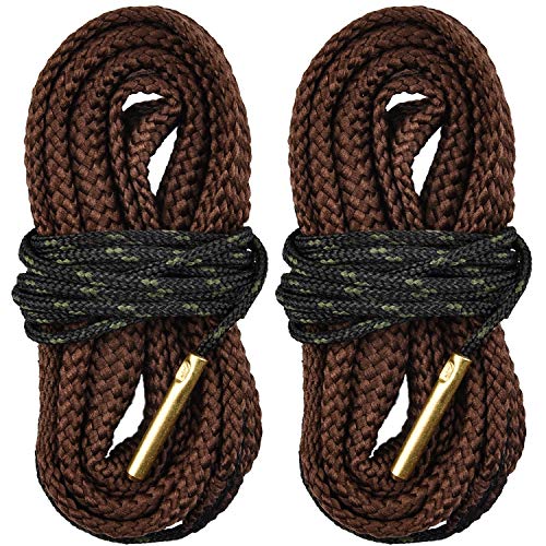 EZshoot 2 PCS Gun Cleaner, Bore Rope for Rifle Pistol Shotgun, Reusable Gun Cleaning Rope, Barrel Cleaner for 5.56mm/.223/.22/9mm/Cal .380/12 GA/. 30 Cal/.308/.44 Cal. (Choose Suitable Calibers)