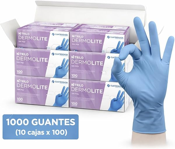1000 Guantes de Nitrilo Desechables – Sin Polvo, Alta Resistencia – Uso Médico, Alimentario, Limpieza y Taller – Guantes Protectores Azul o Negro – Tallas S, M, L, XL (azul, M) - 2
