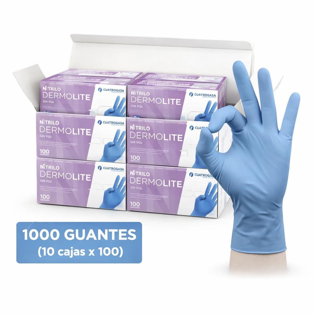 1000 Guantes de Nitrilo Desechables – Sin Polvo, Alta Resistencia – Uso Médico, Alimentario, Limpieza y Taller – Guantes Protectores Azul o Negro – Tallas S, M, L, XL (azul, M) - 2