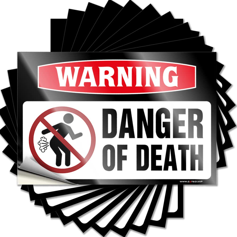 Basement Decor Helmet Decals | Warning Danger of Death Affirmation for Absorbing Decor(6X9CM)