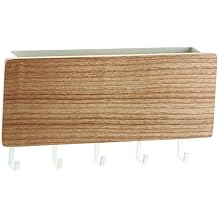 Jenngaoo Key Hanger with Mail Organizer Wood Key Holder Wall Mount with Mail Sorter Wood Color