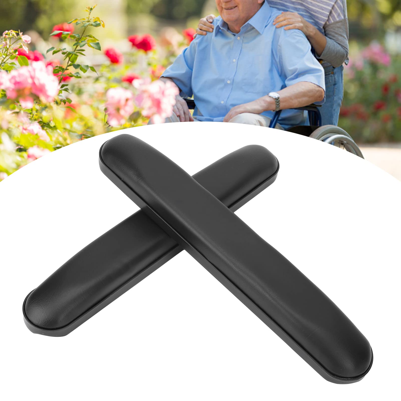 Fyearfly Bracciolo per sedia a rotelle, 1 paio di cuscinetti per braccioli impermeabili resistenti all'usura con viti per sedie a rotelle