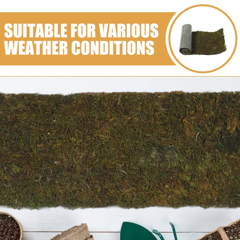 YARNOW Artificial Moss Mat 70.87In X 11.81In Fake Moss Pad Water Resistant Simulation Turf for Indoor Outdoor Garden Window Decor Easy Installation - Image 4
