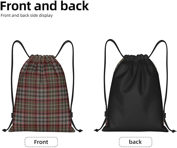 Drawstring Backpack String Bag Selkirk Tartan Sackpack for Sports Gym Small
