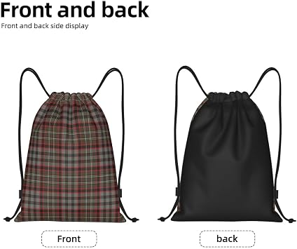 Drawstring Backpack String Bag Selkirk Tartan Sackpack for Sports Gym Small