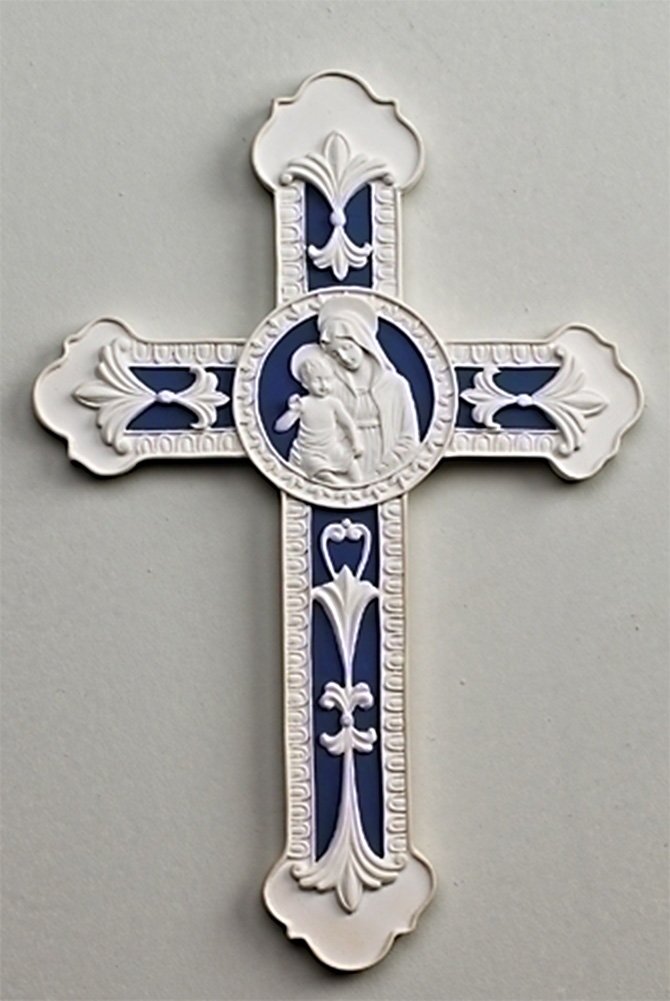 Della Robbia Madonna and Child Holy Wall Cross