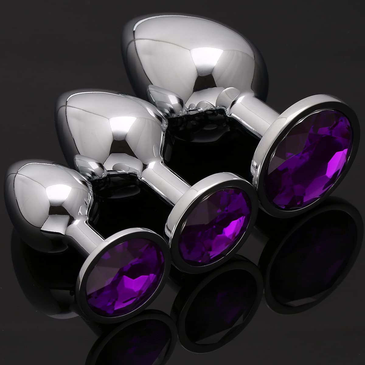 luxury anal plug Felton Luxury Laser Color Diamond Base Set Anal Plug main image 0
