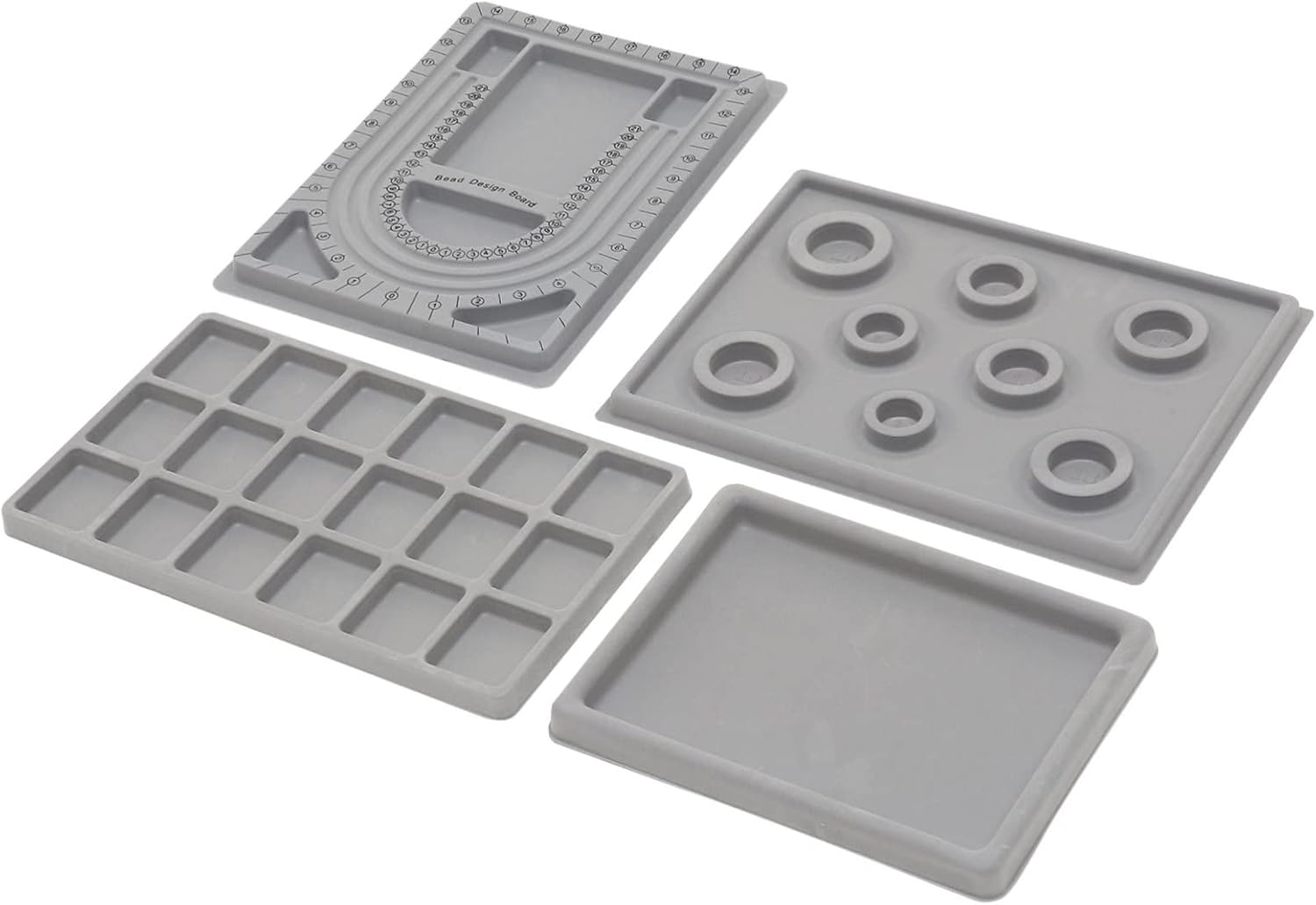 4pcs Bead Jewelry Design Trays with Rolling Feature for DIY Bracelet Necklace Crafting Plastic Beading Boards Storage Box Organizer for Jewelry Components